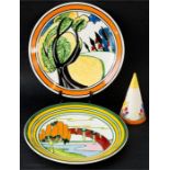 Two Wedgwood Clarice Cliff Bizarre pattern limited edition plates; May Avenue and Solitude, together