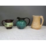 A Denby jug, a Blue Mountain jug and a Cottage Brand jug. (3)