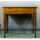 A 19th century satinwood marquetry ladies dressing table, in the manner of Moores of Dublin, the