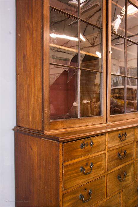 A Chippendale period mahogany bookcase, with astrigal glazed doors enclosing height adjustable - Image 2 of 7