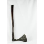 An antique axe, the axe head 18 by 33cm.