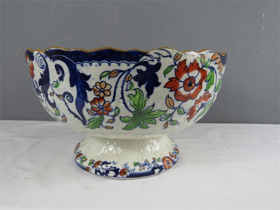 A Victorian ironstone bowl, stamped Amherst Japan.