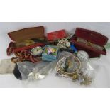 A quantity of costume jewellery and watches, including necklaces, brooches, rings etc.