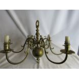 A Dutch brass chandelier.