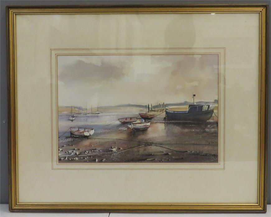 D.L. Massey, Sunset Morston, watercolour, dated '89.