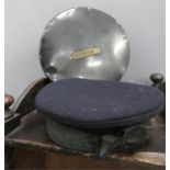 A HMS Gladiator naval cap to H. Porter, with original tin case, photograph of Harry Porter wearing