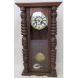 A mahogany Vienna wall clock.