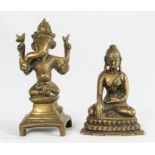 A 19th century gilt bronze Tibetan Deity.