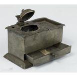 A 19th century housekeepers pewter inkwell, with touchmark to the base.