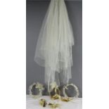 Vintages headdresses and bridal wear including veil.