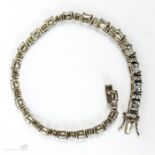 A silver and paste bracelet, 0.49toz marked 925 together with a silver pendant necklace.