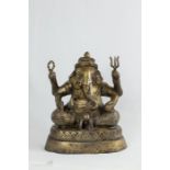 An Indian bronze Ganesh elephant.