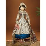 18th Century English Wooden Doll with Fine Original Costume and Provenance 12,000/16,000