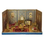 French Folding Dollhouse Room with Rich Gilt Furnishings 2500/3500