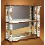 Vienna Porcelain and Mahogany Mirrored Cabinet 800/1200