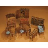 Super Set of English Mahogany Miniature Furniture in the Chippendale Manner 900/1400