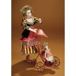 French Mechanical Toy "Little Girl Walking Her Doll" by Vichy 4000/5500