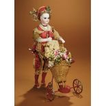 French Bisque Mechanical "Flower Seller with Basket of Fruits and Flowers" by Vichy 4000/6000