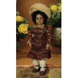 French Brown-Complexioned Bisque Bebe by Leon Casimir Bru in Original Costume 14,000/21,000