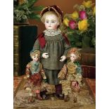 Superb Pair of French Miniature Dolls in Elaborate Original Court Costumes 2000/3000