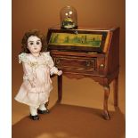 Miniature Wooden Lady's Desk with Hand-Painted Scene 300/500