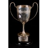 Silver trophy cup with knotted Celtic serpent band, Edinburgh 1920.