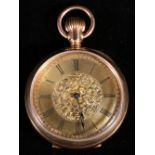 Ladies Waltham gold plated open faced pocket watch, 5.5cm.