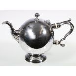 George II Scottish silver bullet shaped teapot, Walker James Mitchelsone, assay masters mark,