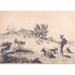 SIR LIONEL ARTHUR LINDSAY (1874-1961) Sicilian Goatherd Pencil signed etching,