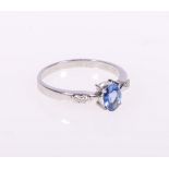 18ct gold sapphire and diamond ring with Zam Gem guarantee, 2.