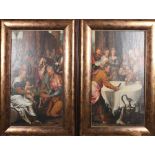 Belgian School (Possibly 16th century) Pair of panels,