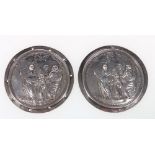 Pair of Charles II Christ's Hospital silver cloak badges, after J Routiers,
