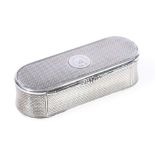 Victorian Scottish silver snuff box of rounded rectangular form, maker G C, Edinburgh 1856, 106g, 9.