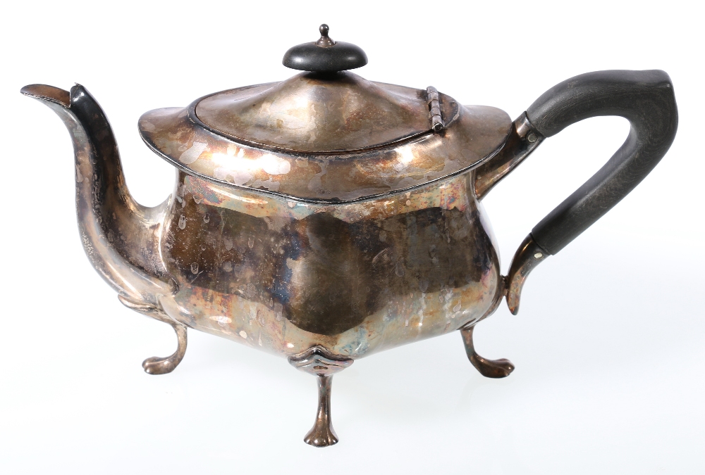 Victorian silver batchelors teapot of oval form, 392g,
