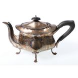 Victorian silver batchelors teapot of oval form, 392g,