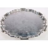 Edwardian silver tray of serpentine circular form, Sheffield 1901, maker H S, 939g, 30.