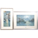 Y GIANNI (19th century, Italian) Venetian Gondola scene and Venetian street scene Both signed,