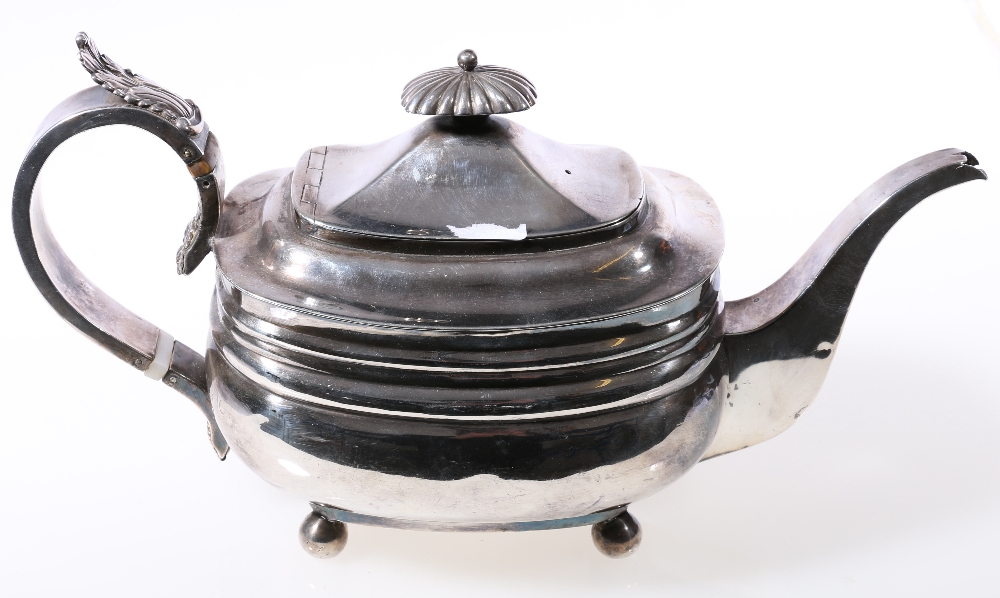 Georgian silver teapot, marks rubbed, London,