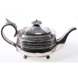 Georgian silver teapot, marks rubbed, London,