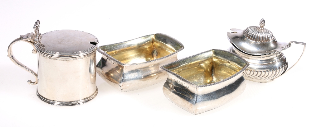 Pair of Regency silver salts, with gilt interiors, London 1808, 141g,