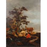 17th CENTURY DUTCH SCHOOL Farming Scene Oil on panel,