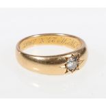 Gents 18ct gold diamond ring, size P1/2, 6.7g CONDITION REPORT: Diamond approx 4mm 0.