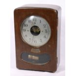 Bulle patent electric mantel clock with domed mahogany case and silvered dial, 31cm.