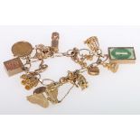 9ct gold charm bracelet, including a 1902 half sovereign.