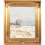 WILHELM GROTH (1842-1899) Danish Coastal scene in winter Signed and dated 3-3-89, oil on canvas,