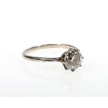 Diamond solitaire ring with round brilliant cut diamond (6mm dia.