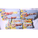 9 Corgi Classics Chipperfields Circus vehicles including 97885 Highwayman Trailer and Caravan,