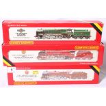 Three Hornby OO gauge model railway locomotives and tenders: R066 4-6-2 Duchess of Sutherland 6233