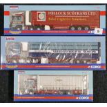 Corgi Limited Edition CC13809 Pollock Curtainside; CC13904 Woodhead Brothers Livestock Transporter;