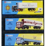 Three Corgi Classics; 28201 Gibbs of Fraserburgh Box Trailer; 21401 Wall's Ice Cream Box trailer;